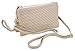 Proya Collection Classic Soft Woven Leather Wristlet Clutch, BLACK