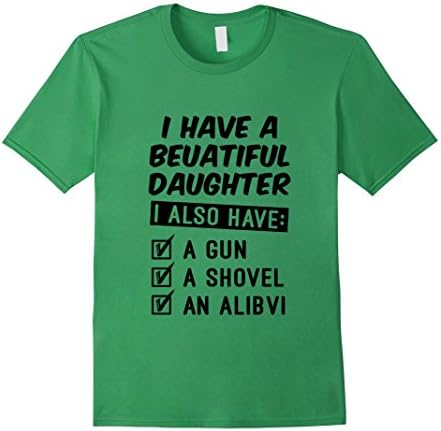 Men's Yes I Do Have Beautiful Daughter & Gun Shovel Alibi XL Grass