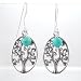 Tree of Life Earrings with Turquoise Stones in Sterling Silver, #8646