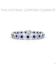 6.65ct. total blue sapphire and diamond bracelet - Dia 1.32ct. total.