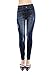 VIRGIN ONLY Women's Denim Jeans Printed Elastic Waist Band Seamless Leggings (62 Navy, One Size)