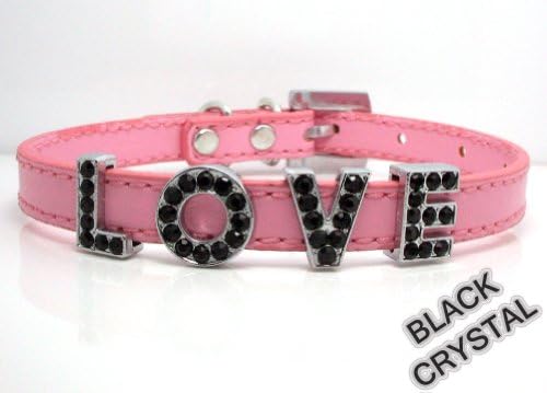 Large Baby Pink Matte Leather with Swarovski Grade Crystal Collar for Cat/dog with Diamante Buckle ***Customize Your Own Pet Name***