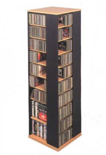 Leslie Dame CD DVD Spinning Tower in Black Finish Leslie Dame CD DVD Spinning Tower in Black Finish