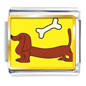 Dachshund Dog Animal Photo Italian Charms Bracelet Link