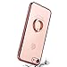 iPhone 8 Case,iPhone 7 Case, Ultra Thin Clear Luxury TPU Rose Gold Bumper Case Cover with Built-in Ring Grip Holder for Apple iPhone 8/iPhone 7