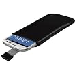 iGadgitz Nero Pelle Custodia Pouch Case Cover per Samsung Galaxy S3 III i9300 Android Smartphone