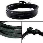 Lederarmband wrap 100cm Schwarz