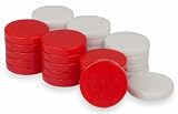Backgammon Chips Red &amp; White - 1.25"
