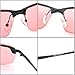 PenSee Day Night Vision Anti-glare Pink Lens Driving Metal Frame Polarized Sunglasses (Black Frame)