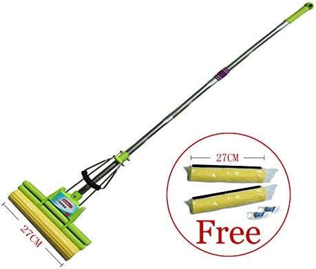 2-Piece Handle Free Refill PVA Upright Easy Cleaning Mop Double Roller Sponge (S)