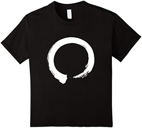 Kids White Japanese Enso T-shirt Mens/Womens 6 Black