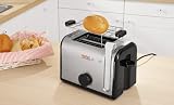 Produkt-Bild: Tefal Toaster Simply Invents TT 2255 - 6 R&ouml;stgradstufen f&uuml;r gew&uuml;nschte Br&auml;unungsintensit&auml;t, mit Stoppfunktion, Toast-Liftfunktion, Aufknusper- und Auftaufunktion, 2 Toastschlitze und Br&ouml;tchenaufsatz.