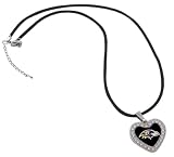 NFL Baltimore Ravens Reversible Crystal Heart Pendant with Silk Cord