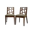 Baxton Studio Jenifer Modern Rubberwood Dining Chair, Set of 2, Medium Brown