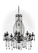 Nocturne Design Chandelier dressed with Black 30% Lead Crystals 6479