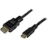 StarTech.com HDMIACMM1 1-Feet High Speed HDMI Cable with Ethernet - HDMI to HDMI Mini- M/M