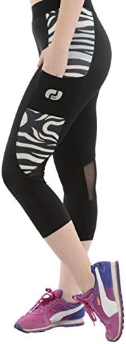 Ribay Women's Capri Workout Leggings for Yoga and Running (Large, White)