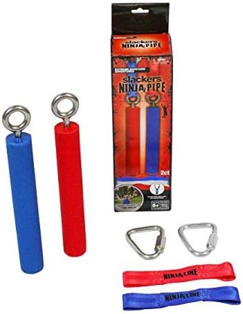 b4Adventure NinjaLine Slackers 8 Two Piece Ninja Pipe Set, One Size, Red/Blue by b4Adventure NinjaLine
