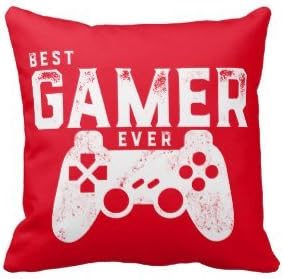 XiaoJJ Home Decorative Custom Cotton Best Gamer Ever Pillow For Video Games Geek 18x18 Inch One Side
