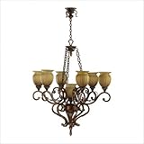 Avalon Seven Light Chandelier in Burnished Gold Leaf