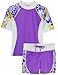 Tuga Girls Two-Piece Short Sleeve Swimsuit Set 2-14Years, UPF 50+ Sun Protection