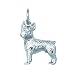 Sterling Silver BOSTON TERRIER Charm title=