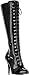 Vanity2020 Sexy 4 Heel Black Spike Heel Lace Up Biker / Dancer Boots