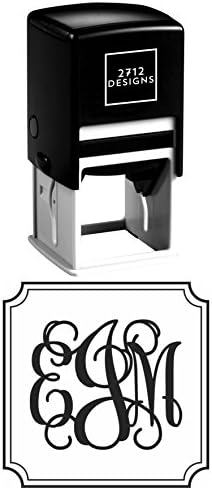 Classic Monogram Custom Personalized Self Inking Return Address Stamp - Great Wedding, Housewarming, or Teacher Client Gift