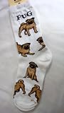 For Bare Feet Pug Large Print Socks Medium