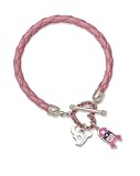 Logoart Houston Texans Breast Cancer Awareness Pink Rope Bracelet