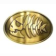 Pirate Fish Belt Buckle - Antique Gold Finish