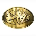 Pirate Fish Belt Buckle - Antique Gold Finish