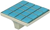 Bosetti Marella 101710.32 Blue Resin Knob Polished Nickel 2 by 2 Inch