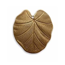 Vintaj Natural Brass Nouveau Leaf Pendant 31mm (1)