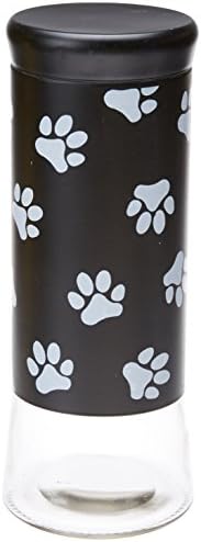 Housewares International 11-1/2-Inch Glass Pet Treats and Snacks Storage Jar, Black Background