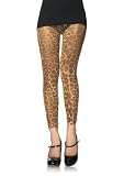 Lurex leopard print footless tights O/S LEOPARD