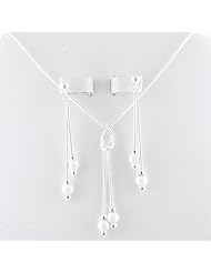 Sterling Silver Snake Chain "Y" Necklace Nickel Free Italy Adjustable16-18 Inch Earrings