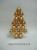 Christmas Ornaments Set of 17pc 2" Gold Shiny Matt Ball in PVC Tree Package