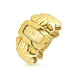 Roberto Cavalli Coco - Gold Plated Croco-style Bracelet Dress Watch by Roberto Cavalli