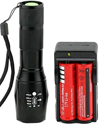 Zorpia® A100 / E17 2000 Lumen Flashlight Led Cree T6 XM-L Camping Torch Flash Light The Lamp With Mount Holder Set + 2pcs 18650 Li-ion Battery 3000mah 3.7v Batteries + 18650 Dual Charger