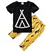 Baby Boys Short Sleeve Graphic T-Shirt and Animal Print Pants Outfit (100(18-24M))