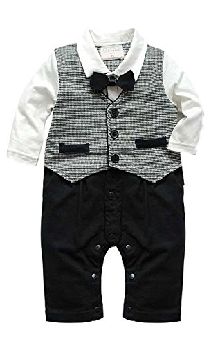 Canvos Baby Boy Toddler Newborn Gentleman One-piece Romper Clothes Jumpsuit