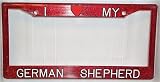Red Glitter I Love My German Shepherd Frame