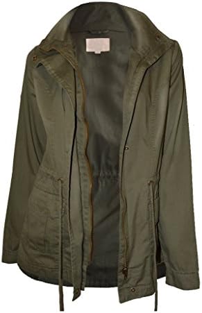 Comfort Alley Women's Fashion Zip up Safari Jacket M Dk Olive