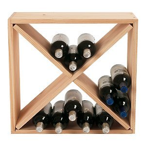 24 Bottle Compact Cellar Cube Wine Rack (Natural by