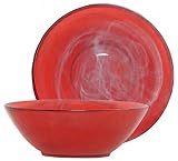 Colorful Recycled Art Glass Watermelon Red Fruit Bowl 10"D, 3.5"H