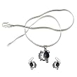 Pendant & Earring Set Sterling Silver Black Onyx Gemstone Jewelry (gpers006)