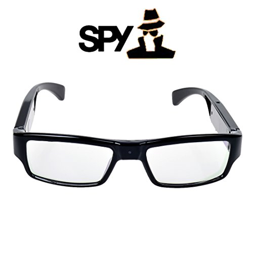 Toguard 720P HD Hidden Covert Glasses Camera with 16GB micro SD card, Black plain glass spectacles, Video and Photo recorder, Removed disk, Webcam, works under windows/Mac