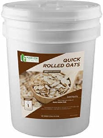 Food for Health 260 Total Servings of Nutritious Heart Healthy Quick Rolled Oat Snacks Emergency Food Storage