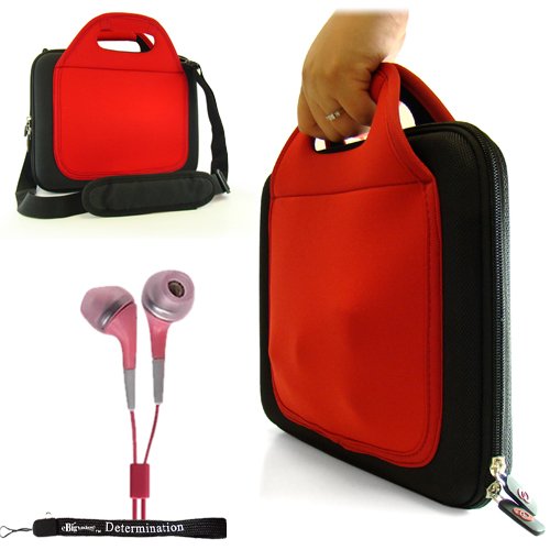 Sony DVPFX950 9-Inch Portable DVD Player Hard Nylon Cube Carrying Travel Case with Extra Pocket for Accessories+ Includes a eBigValue (TM) Determination Hand Strap Key Chain + Includes a Crystal Clear High Quality HD Noise Filter Earbuds Earphones Headpho